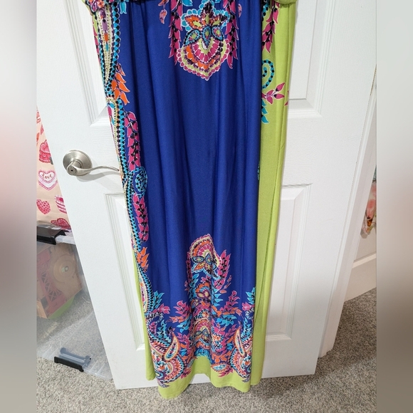 Maurices Vibrant Multicolor Maxi with Spaghetti Straps Dress in Size 3 (3X) - Picture 9 of 11